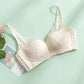 Wireless Elegant Gathered 3/4 Cup Lace Mulberry Silk Bras [SKBR0013]