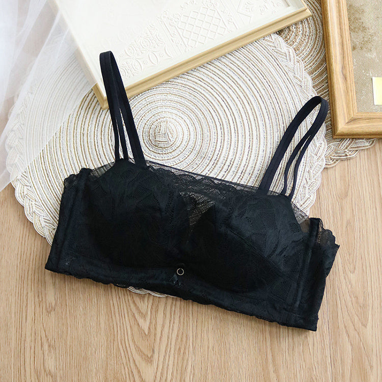 Wireless Elegant Gathered Tank Top Lace Mulberry Silk Bras [SKBR0063]