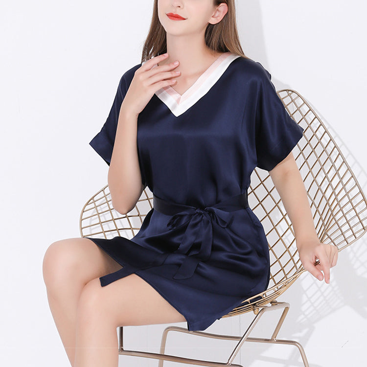 16Momme Pure Mulberry Silk Sweet Above Knee Sleepshirt [SKSH0045]