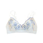 Wireless Romantic Gathered 3/4 Cup Lace Mulberry Silk Bras [SKBR0071]