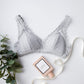 Wireless Romantic Breathable Triangle Lace Mulberry Silk Bras [SKBR0018]