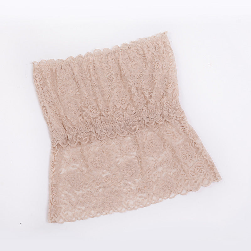 Wireless Sexy Minimizer Comfortable Tube Top Lace Mulberry Silk Bras [SKBR0032]