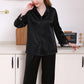19Momme Pure Mulberry Silk Long Sleeves Notch Collar Lace Pajamas Set [SKPA0022]