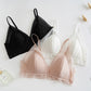 Wireless Romantic Breathable Triangle Lace Mulberry Silk Bras [SKBR0001]