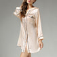 16Momme Pure Mulberry Silk Sexy Mini Button Sleepshirt [SKSH0041]