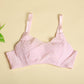 Wireless Sexy Gathered Full Cup Lace Mulberry Silk Bras [SKBR0035]