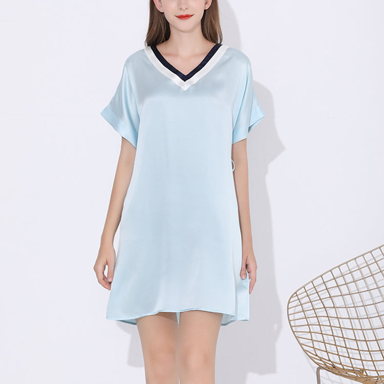 16Momme Pure Mulberry Silk Sweet Above Knee Sleepshirt [SKSH0045]