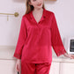 19Momme Pure Mulberry Silk Long Sleeves Notch Collar Lace Pajamas Set [SKPA0022]