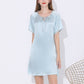 16Momme Pure Mulberry Silk Sweet Mini Printing Sleepshirt [SKSH0050]