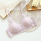 Wireless Sexy Gathered Triangle Lace Mulberry Silk Bras [SKBR0066]