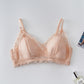 Wireless Romantic Anti Emptied Triangle Lace Mulberry Silk Bras [SKBR0038]