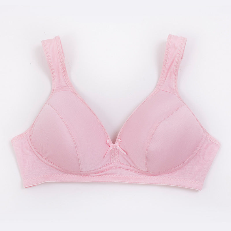Wireless Simple Plus Size Breathable 3/4 Cup Mulberry Silk Bras [SKBR0027]