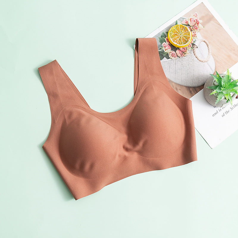 Wireless Simple Seamless Tank Top Mulberry Silk Bras [SKBR0044]