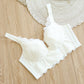 Wireless Elegant Gathered 3/4 Cup Lace Mulberry Silk Bras [SKBR0073]