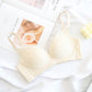Wireless Cute Gathered 3/4 Cup Lace Mulberry Silk Bras [SKBR0067]