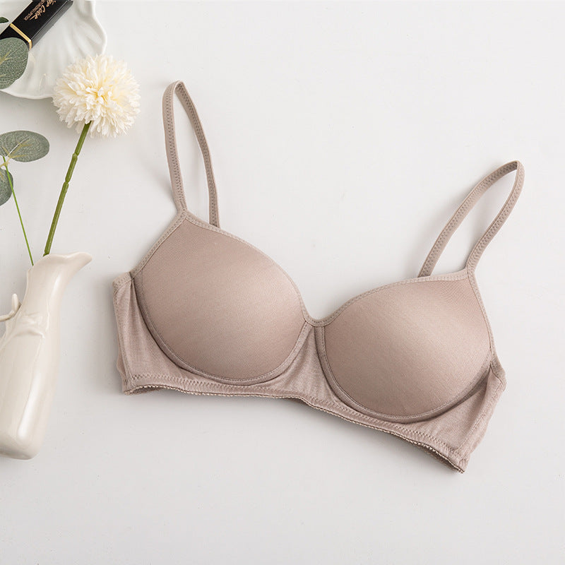 Wireless Simple Seamless 1/2 Cup Mulberry Silk Bras [SKBR0042]