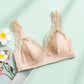 Wireless Romantic Breathable Triangle Lace Mulberry Silk Bras [SKBR0024]