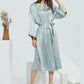 16Momme Pure Mulberry Silk Long Sleeves Elegant Belted Nightgown [SKGO0003]