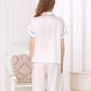16Momme Pure Mulberry Silk Short Sleeves Notch Collar Pajamas Set [SKPA0034]