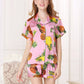 16Momme Pure Mulberry Silk Short Sleeves Notch Collar Printing Pajamas Set [SKPA0040]