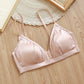 Wireless Romantic Seamless Triangle Mulberry Silk Bras [SKBR0061]