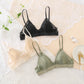 Wireless Romantic Breathable Triangle Lace Mulberry Silk Bras [SKBR0046]
