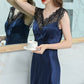 16Momme Pure Mulberry Silk Sexy Above Knee Lace Sleepshirt [SKSH0002]