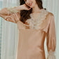 16Momme Pure Mulberry Silk Sweet Above Knee Printing Sleepshirt [SKSH0054]