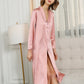 19Momme Pure Mulberry Silk Elegant Maxi Belted Sleepshirt [SKSH0063]