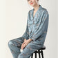 19Momme Pure Mulberry Silk Long Sleeves Notch Collar Printing Pajamas Set [SKPA0030]