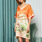 16Momme Pure Mulberry Silk Elegant Above Knee Printing Sleepshirt [SKSH0056]