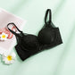 Wireless Elegant Gathered 3/4 Cup Lace Mulberry Silk Bras [SKBR0005]