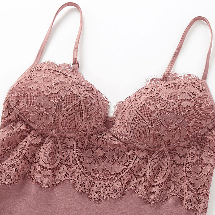 16Momme Pure Mulberry Silk Sexy Mini Lace Sleepshirt [SKSH0013]