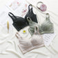 Wireless Elegant Gathered 3/4 Cup Lace Mulberry Silk Bras [SKBR0003]