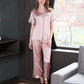 16Momme Pure Mulberry Silk Short Sleeves Notch Collar Pajamas Set [SKPA0043]