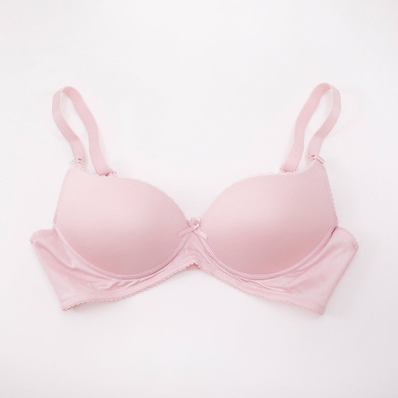 Wireless Simple Seamless 1/2 Cup Mulberry Silk Bras [SKBR0037]