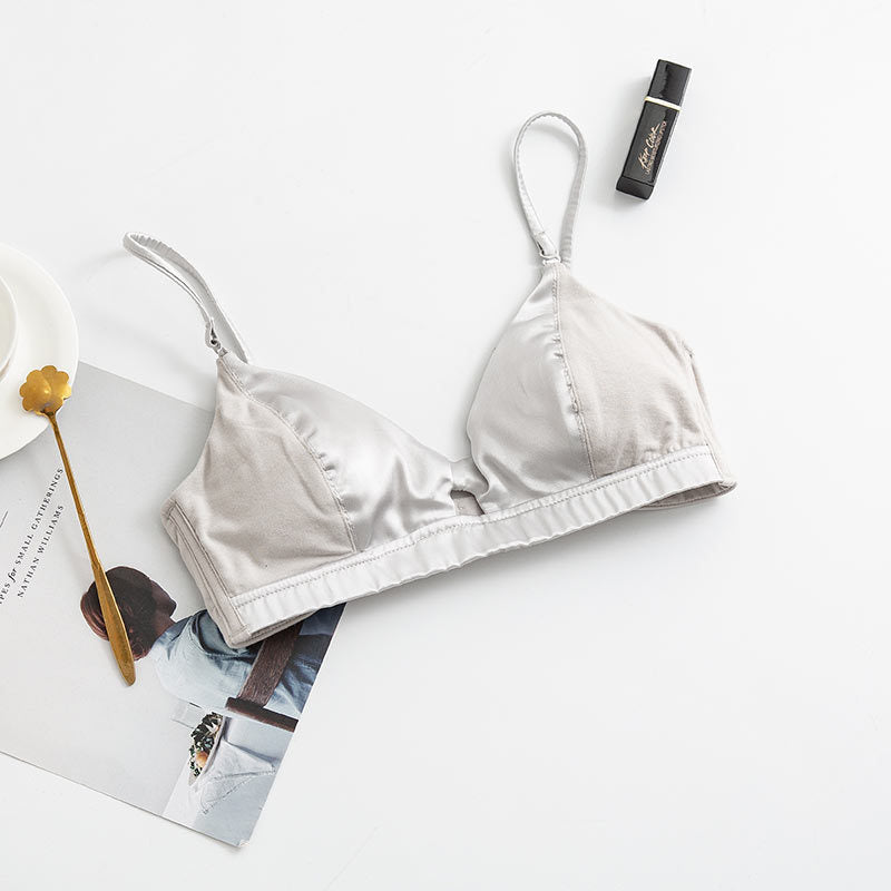 Wireless Cute Seamless 3/4 Cup Mulberry Silk Bras [SKBR0057]