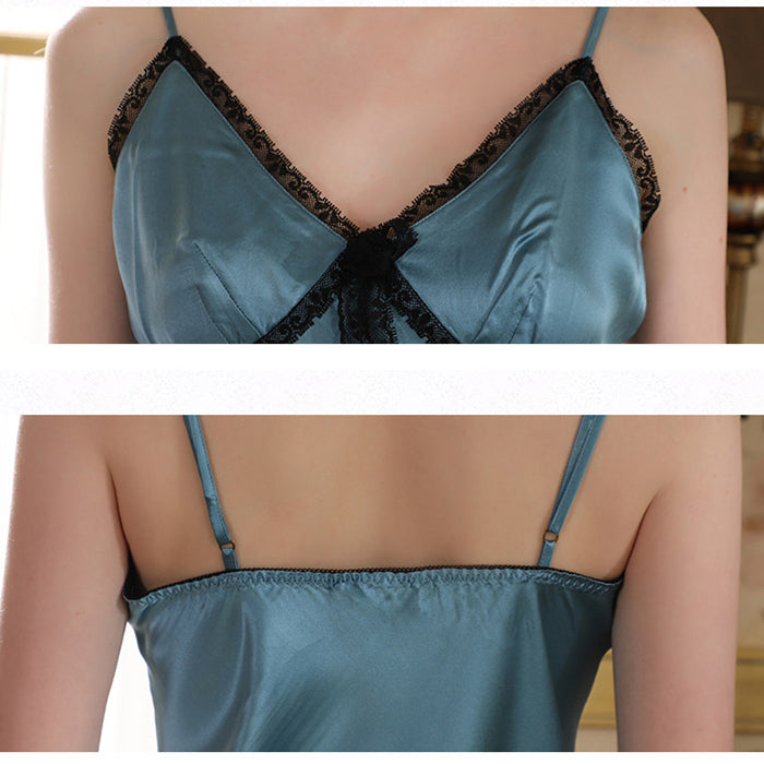 19Momme Pure Mulberry Silk Sexy Mini Lace Sleepshirt [SKSH0001]