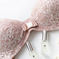 Wireless Sexy Gathered 1/2 Cup Lace Mulberry Silk Bras [SKBR0058]