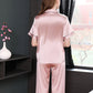 16Momme Pure Mulberry Silk Short Sleeves Notch Collar Pajamas Set [SKPA0043]