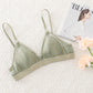 Wireless Romantic Breathable Triangle Lace Mulberry Silk Bras [SKBR0046]