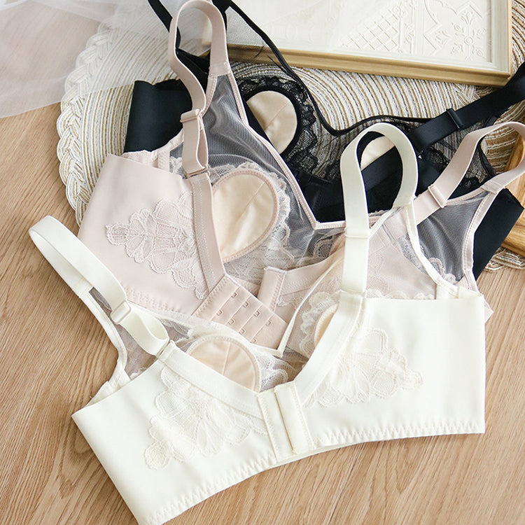 Wireless Sexy Minimizer Tube Top Lace Mulberry Silk Bras [SKBR0069]