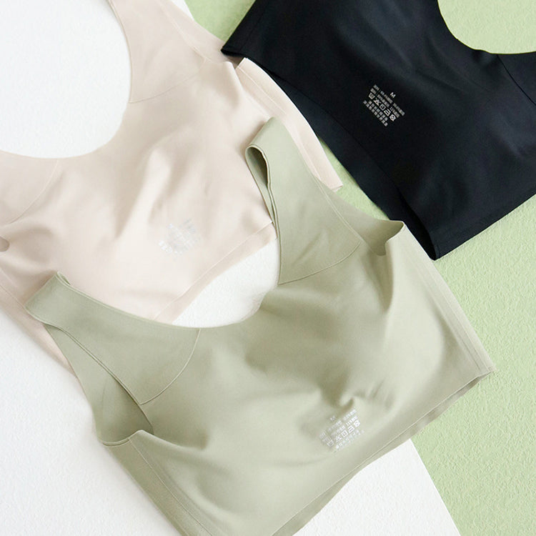 Wireless Simple Seamless Tank Top Mulberry Silk Bras [SKBR0064]