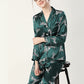 19Momme Pure Mulberry Silk Long Sleeves Notch Collar Printing Pajamas Set [SKPA0030]