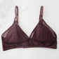 Wireless Romantic Breathable Triangle Lace Mulberry Silk Bras [SKBR0020]