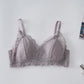 Wireless Romantic Anti Emptied Triangle Lace Mulberry Silk Bras [SKBR0038]