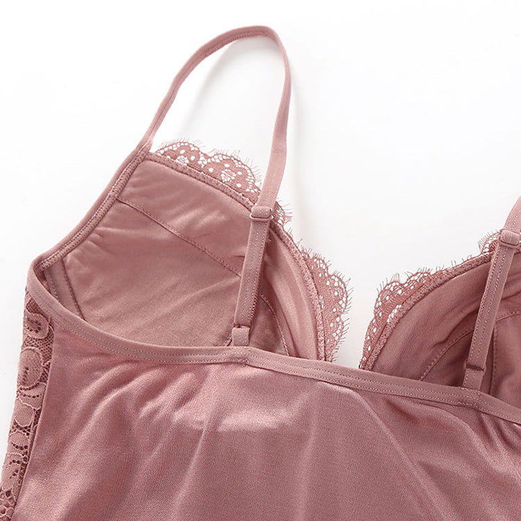 16Momme Pure Mulberry Silk Sexy Mini Lace Sleepshirt [SKSH0013]