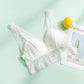 Wireless Romantic Breathable Triangle Lace Mulberry Silk Bras [SKBR0059]
