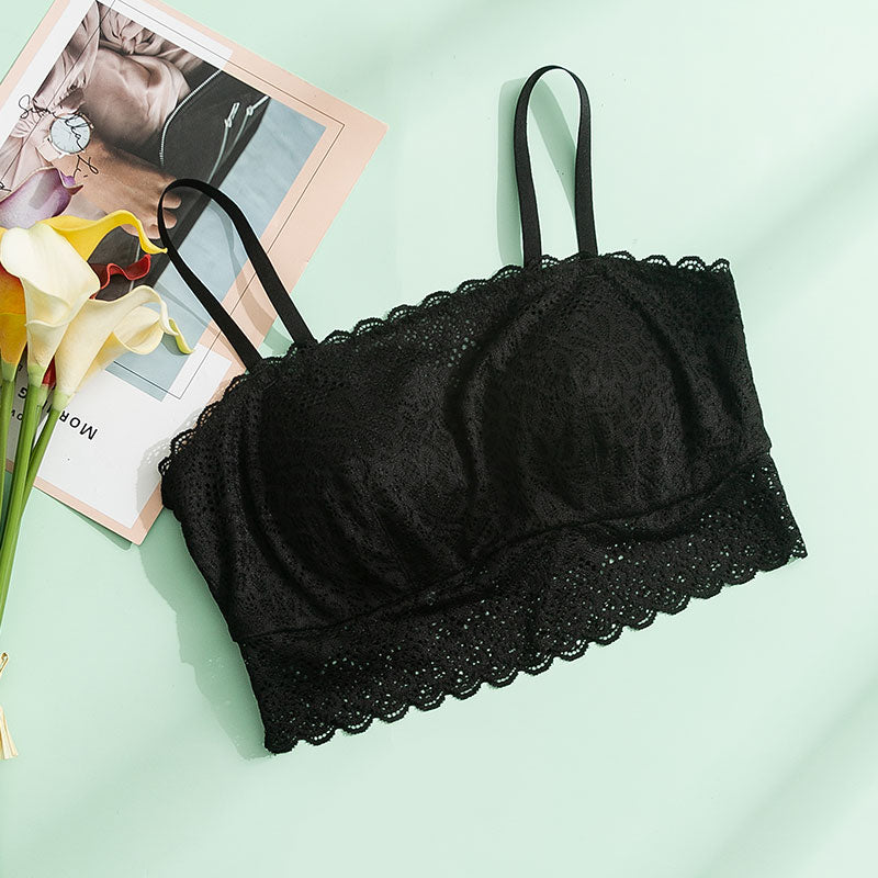 Wireless Sexy Anti Emptied Tube Top Lace Mulberry Silk Bras [SKBR0031]