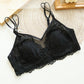 Wireless Sexy Gathered Tube Top Lace Mulberry Silk Bras [SKBR0070]